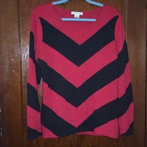 Red & black chevron crew neck from Liz Claiborne
